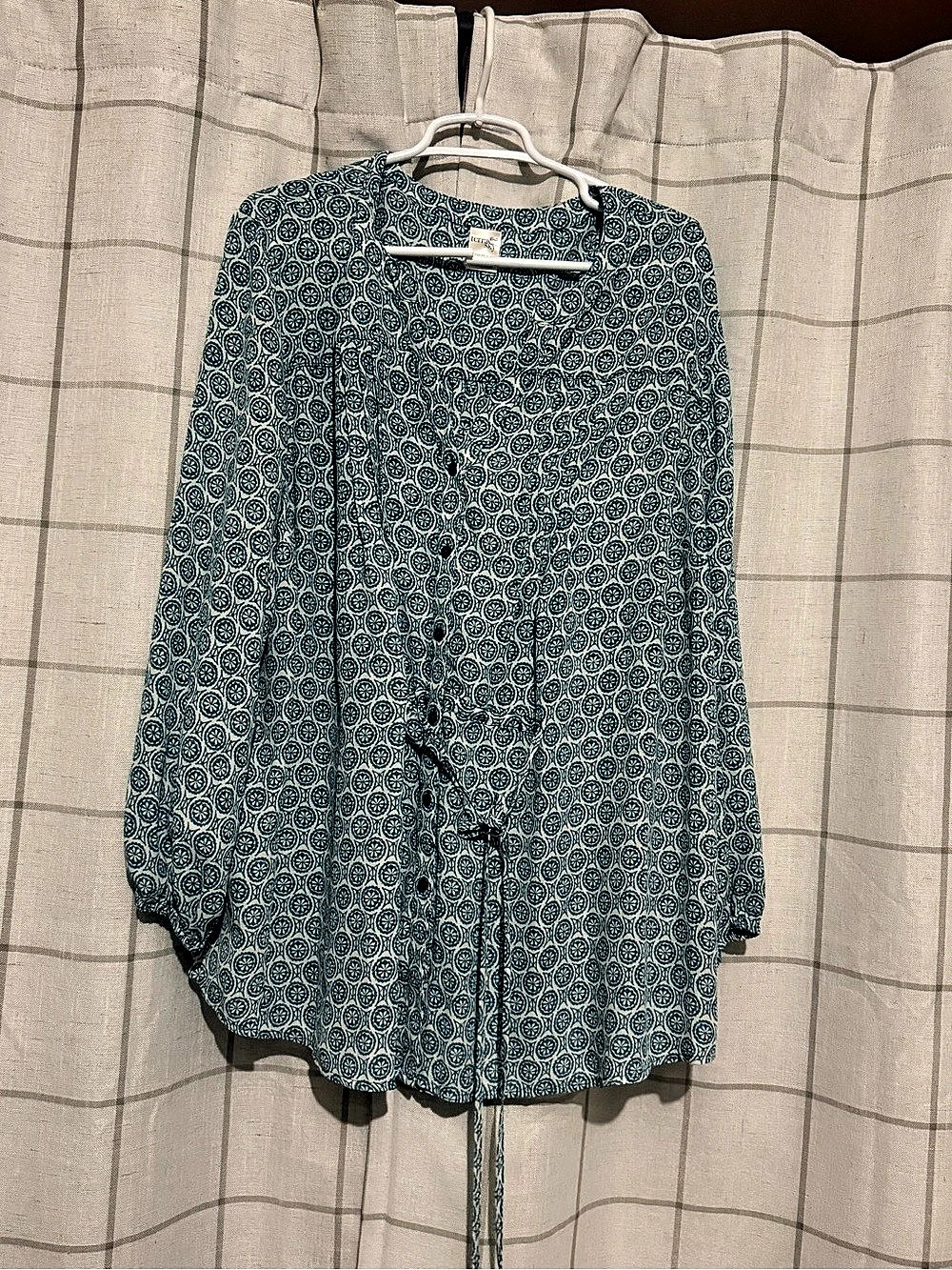 terra & sky Geometric Tunic in Blue & White Size 2X Like New